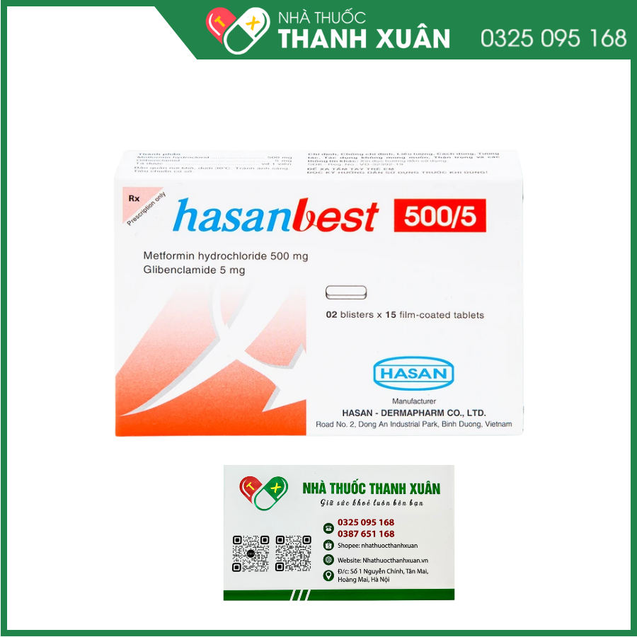 Hasanbest 500/5 trị đái tháo đường tuýp 2